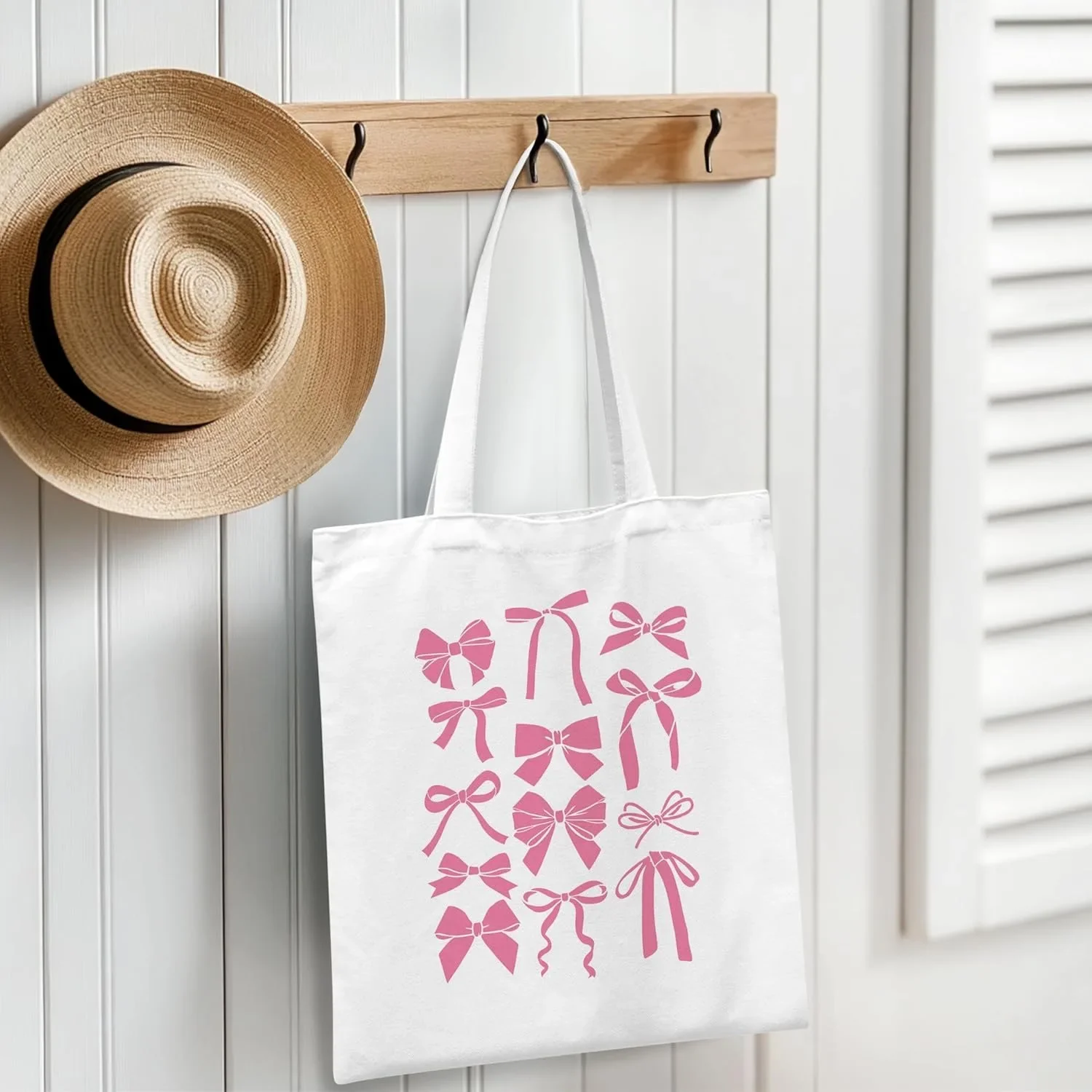 Bolso de mano Preppy con lazo completo estéticocoquetaregalos de moda Preppy para mujeres, bolsas de comestibles
