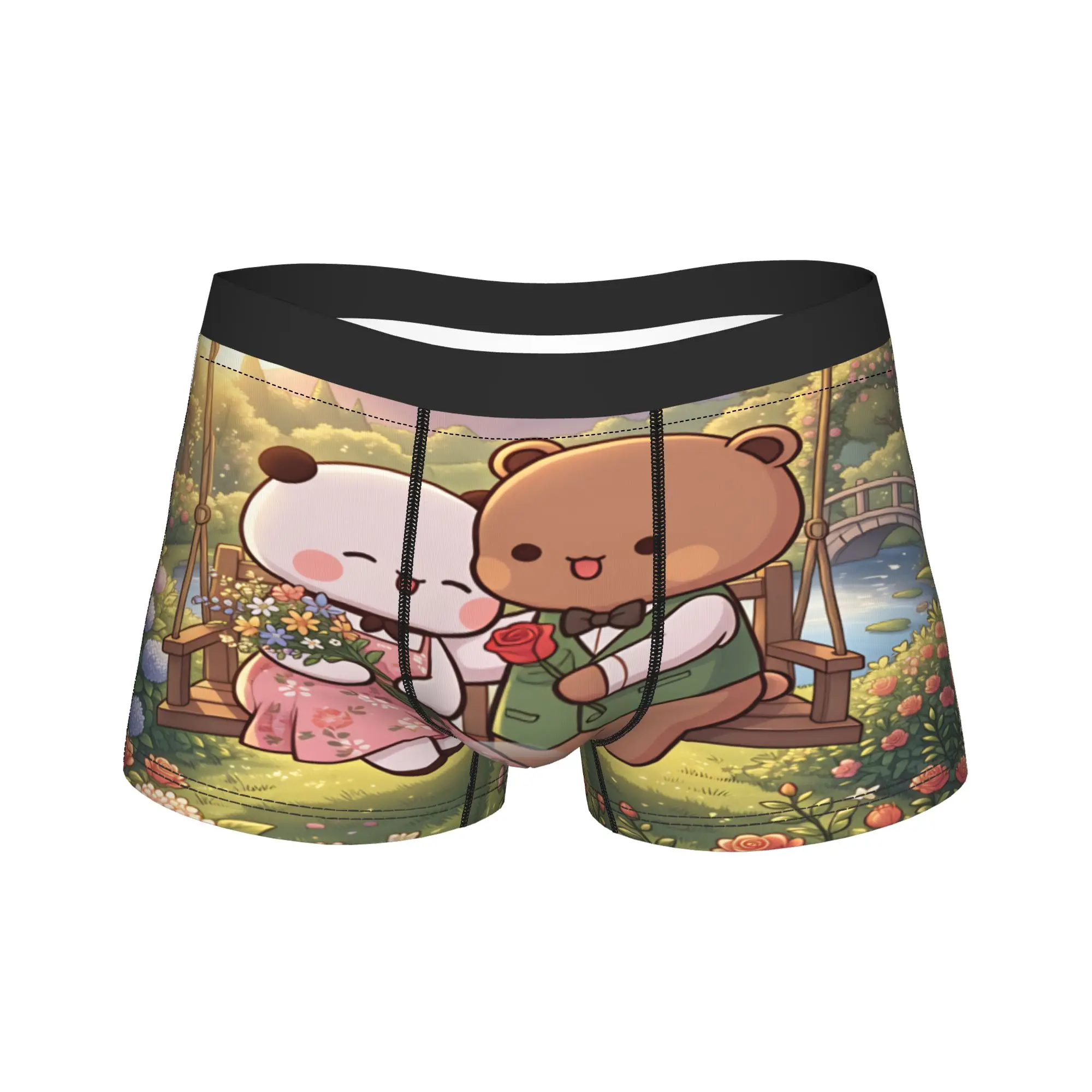 Panda Bears Bubu And Dudu Underwear  Man Underpants Pattern Elastic Boxer Shorts Trenky Shorts Briefs Plus Size