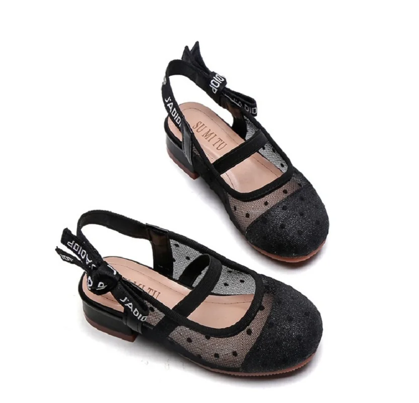 Kids Leather Shoes Lovely Children Performance Shoes Beautiful Students Soft Bottom Dance Footwear Girls Parties Wedding Sandals