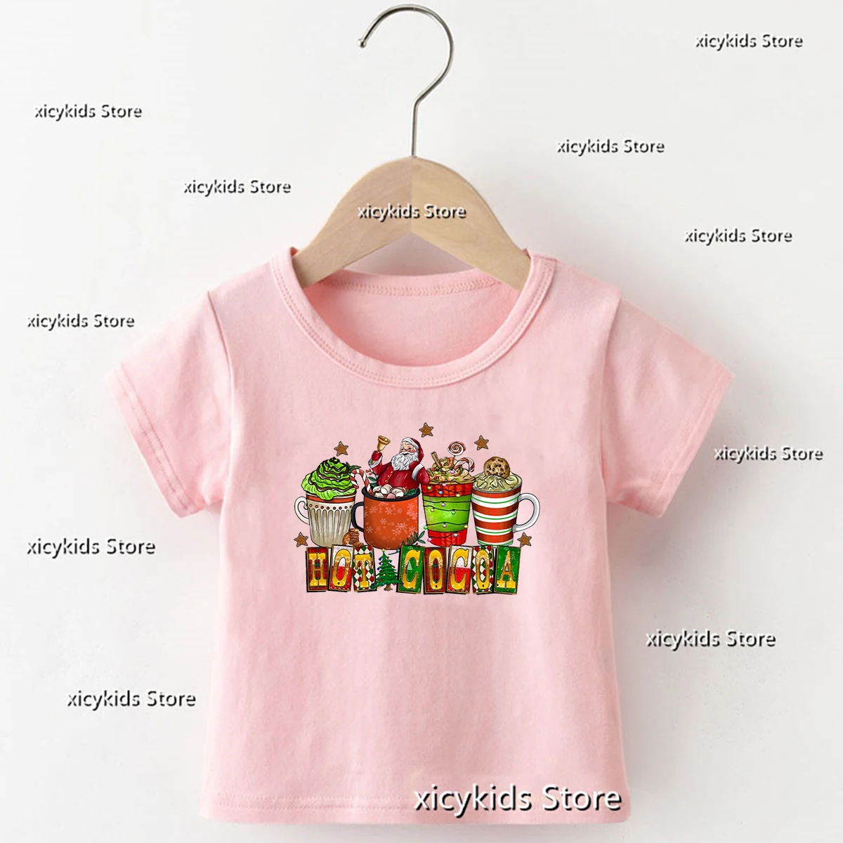 Cute Christmas Penguin,Christmas Tree Graphic Print T-Shirt Boys Children 2024 New Year Clothes Kawaii Girl Christmas Tshirt Top