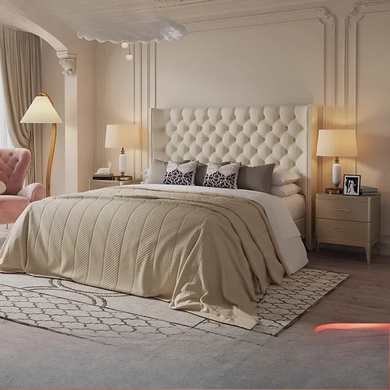 سرير جمالي مصمم بسيط ومريح لغرفة نوم الشمس وسرير بسيط ورخيص فاخر وحديث وأثاث فندق Cama De Casal