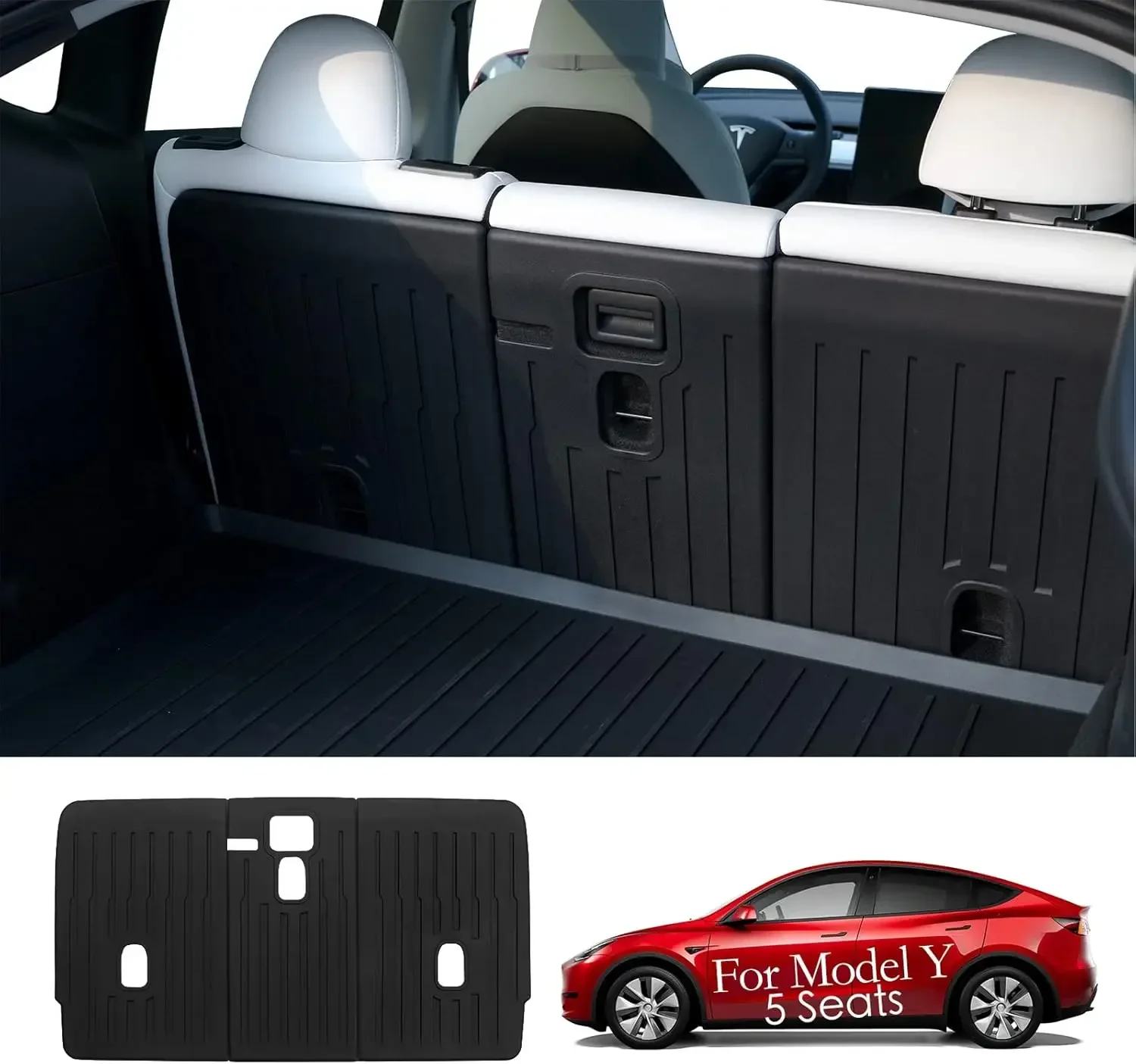 

VASTZ Seats Back Protector Fit for Tesla Model Y 2021-2024 All Weather TPE Rear Seat Backrest Mats 5 Seater Cover Accessories