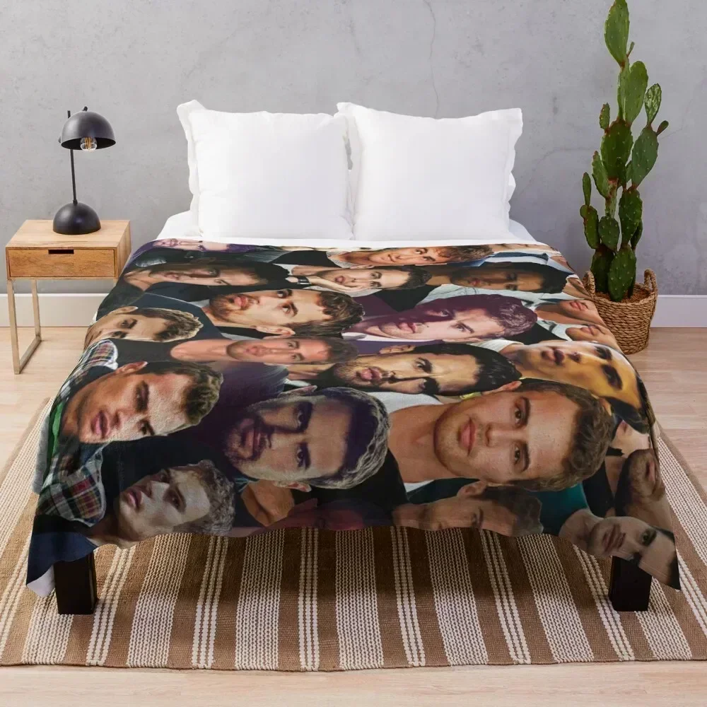Theo James Photo Collage Throw Blanket Softest manga Bed covers heavy to sleep Soft Beds Blankets