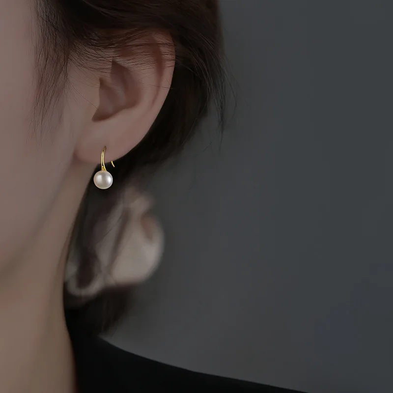 Fashion Imitation Pearl Dangle Earrings for Women Elegant Golden Silver Color Drop Earrings Wedding Party Jewelry Accessories