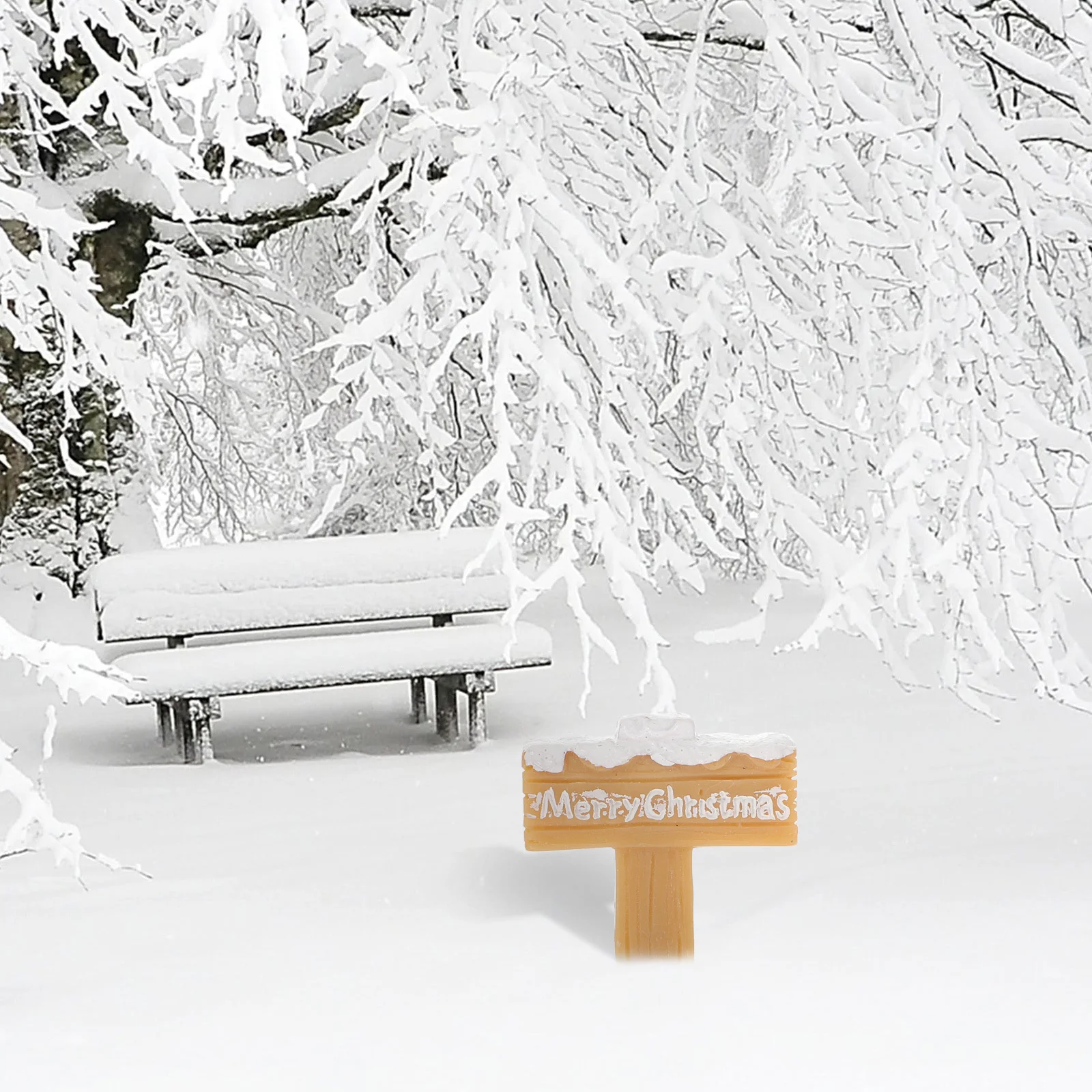 

12Pcs Resin Xmas Word Plate Decor Creative Christmas Ornament Lovely Micro Handicraft Desktop Landscape Holiday Decoration