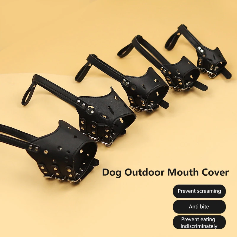 Soft Leather Anti-bite Adjustable Secure Adjustable & Breathable Small Large Dogs Muzzle Mask Pet Muzzles Chiens Pet Supplies