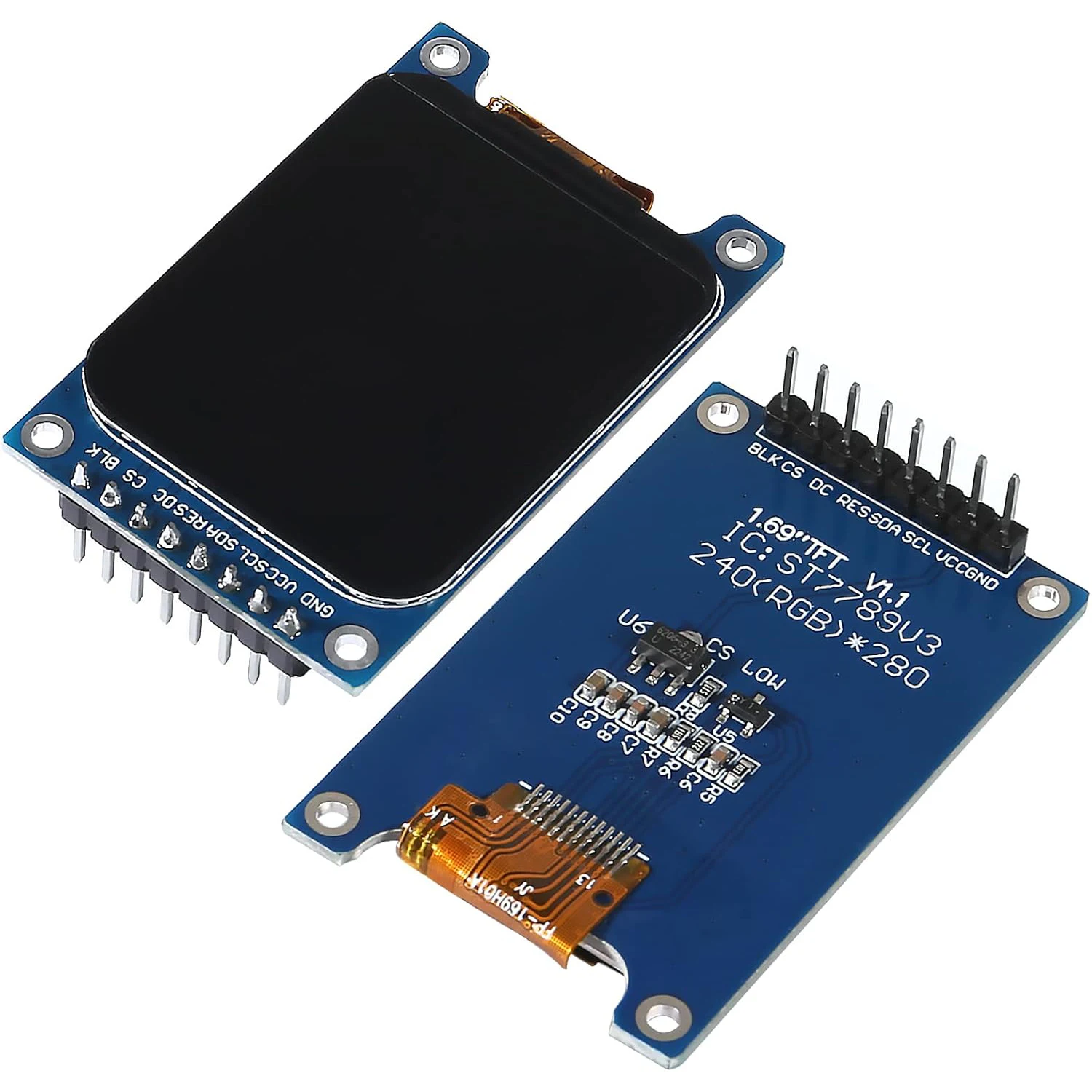 1.69 Inch TFT Display Module TFT LCD IPS Color Display Screen Module 1.69" ST7789 Controller Driver Board SPI Interface 240 * 28