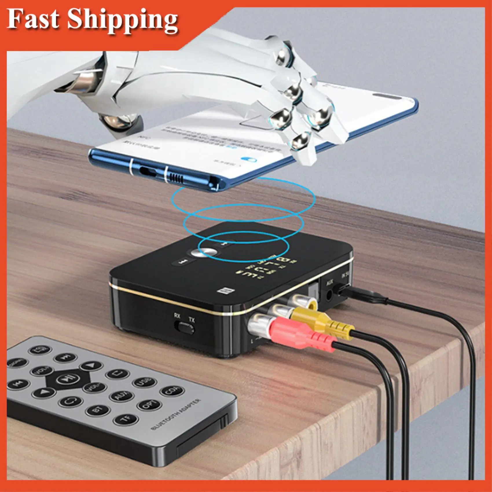 كفاءة M8 بلوتوث 5.0 RCA استقبال الصوت الارسال APTXLL 3.5 مللي متر AUX الموسيقى محول لاسلكي مع هيئة التصنيع العسكري NFC لسيارة التلفزيون التحدث