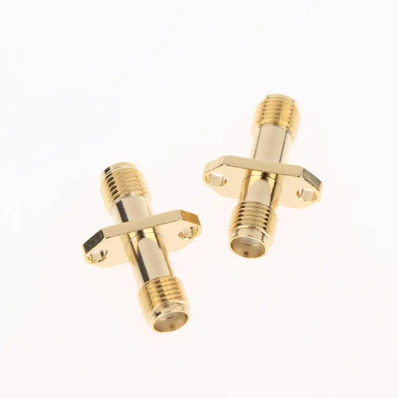2Pcs SMA Female To SMA Female Adapter 2 Hole Flange Mount RF Coaxial Connector SMA KKF Flange Mount Adapter For RF Communication