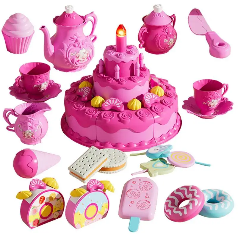 

Birthday Cake Toy Play Food Set Realistic Kids Pretend Play Fake Cake With Sound Light Birthday Toys For Home Boys Girls Birthda