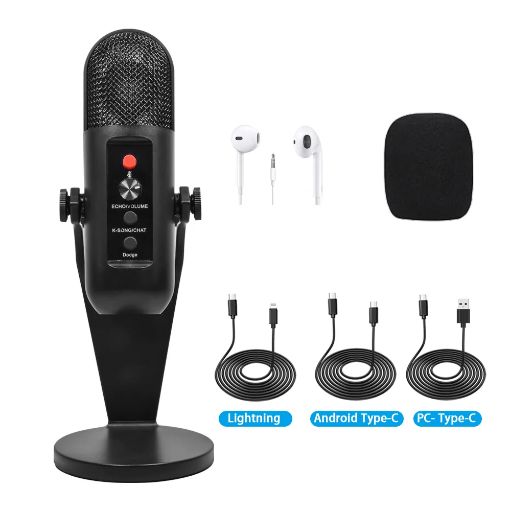 Professional USB Condenser Microphone Studio Recording Mic for PC Computer Gaming Streaming Podcasting Laptop Desktop Microphone