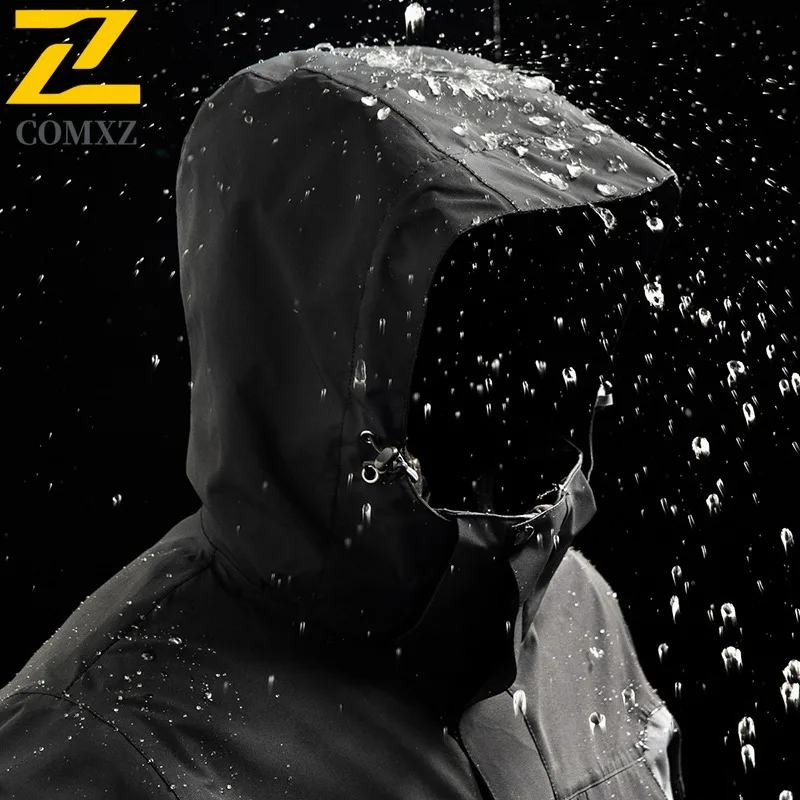 سترة رجالي COMXZ 2025 متعددة الاستخدامات فضفاضة للسفر في الهواء الطلق سترات متينة مقاومة للرياح تصميم بقلنسوة معطف خريف خفيف الوزن #2