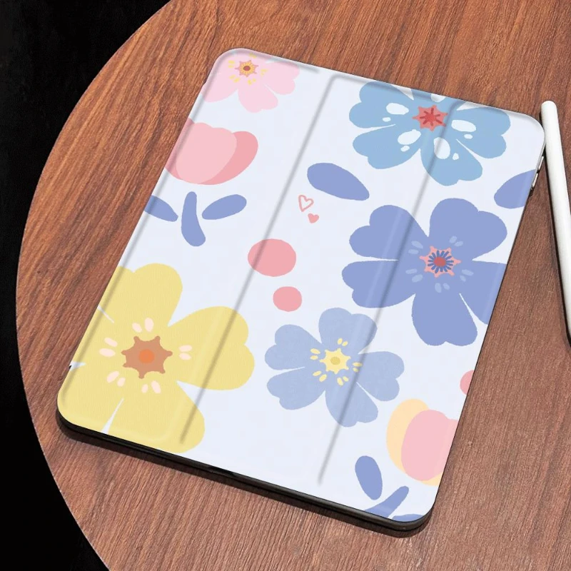 Pencil Slot Funda Case for IPad Air 6 Case IPad 10th Gen Air 5th 4th 10.9 2020 Pro 11 IPad 10.2 Case 7/8/9th Generation Flower