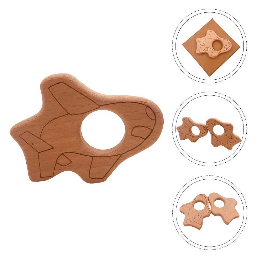2Pcs Infant Teether Set Airplane Shape Teethers Fine Craftsmanship Lightweight Easy Grip Pain Relief Teething Tool for Babies