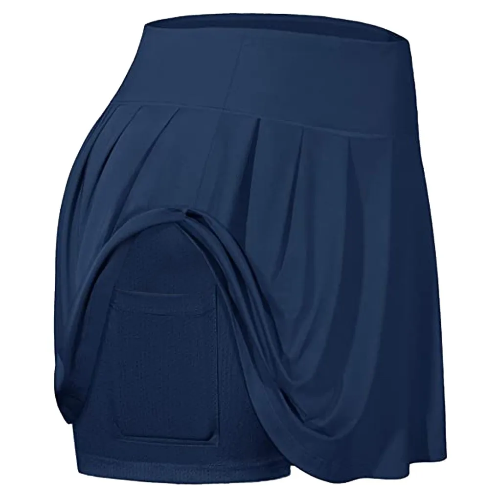 Women'S New Spring And Summer Tennis Skirts Run Yoga Inner Shorts Elastic Sports Pockets Skorts High Waist Short Skirt