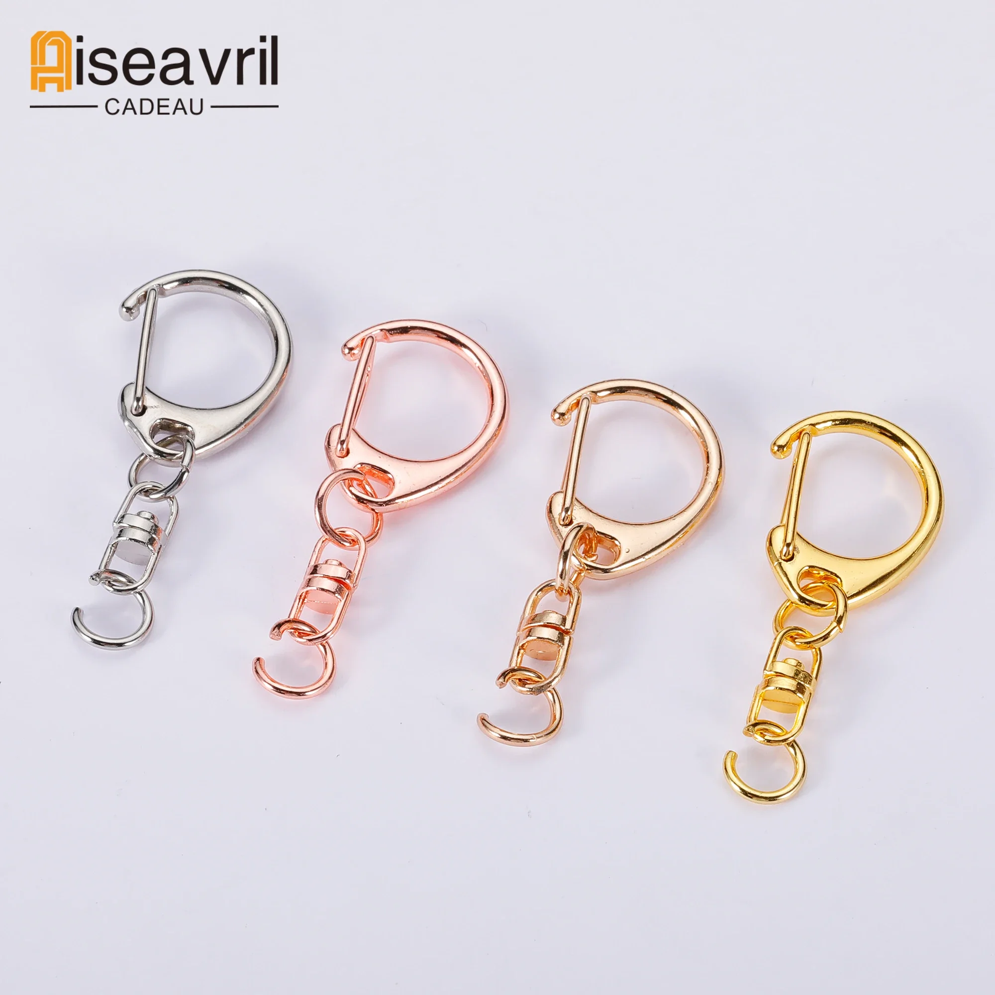 100pcs Metal Swivel Trigger Lobster Clasps Clip Snap Hook Key Chain Ring Craft Bag Parts Findings Clasps For Keychains Making