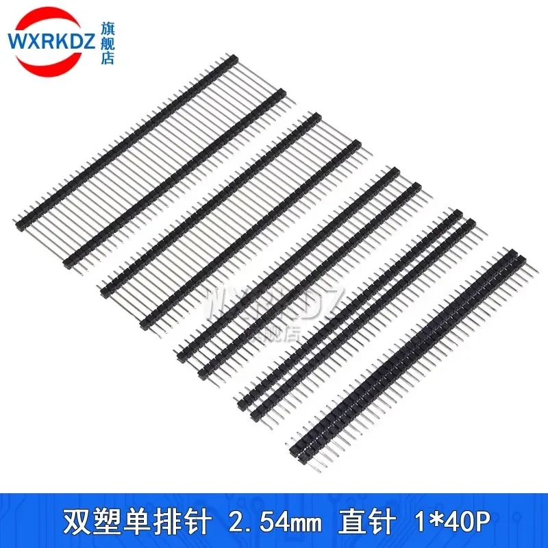 5 шт., 2,54 мм, прямая игла, 1X40P, длина 15/17/19/21/23/25/30 мм, прокладка для платы, однорядный, двойной, пластиковый, медный, набор «сделай сам»