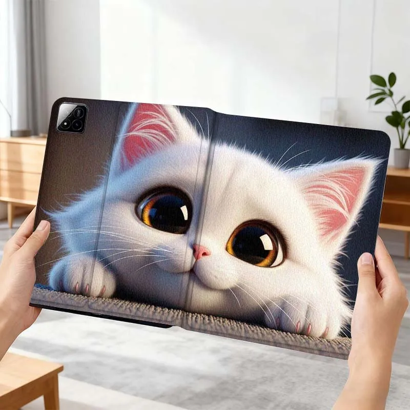 

Cat Popular Cartoon Cute Gift For Xiaomi Mi Pad Mini 4 5 6 7 SE Pro Plus Redmi Pad 2 SE 2025 8.8 11 Foldable Tablet Case