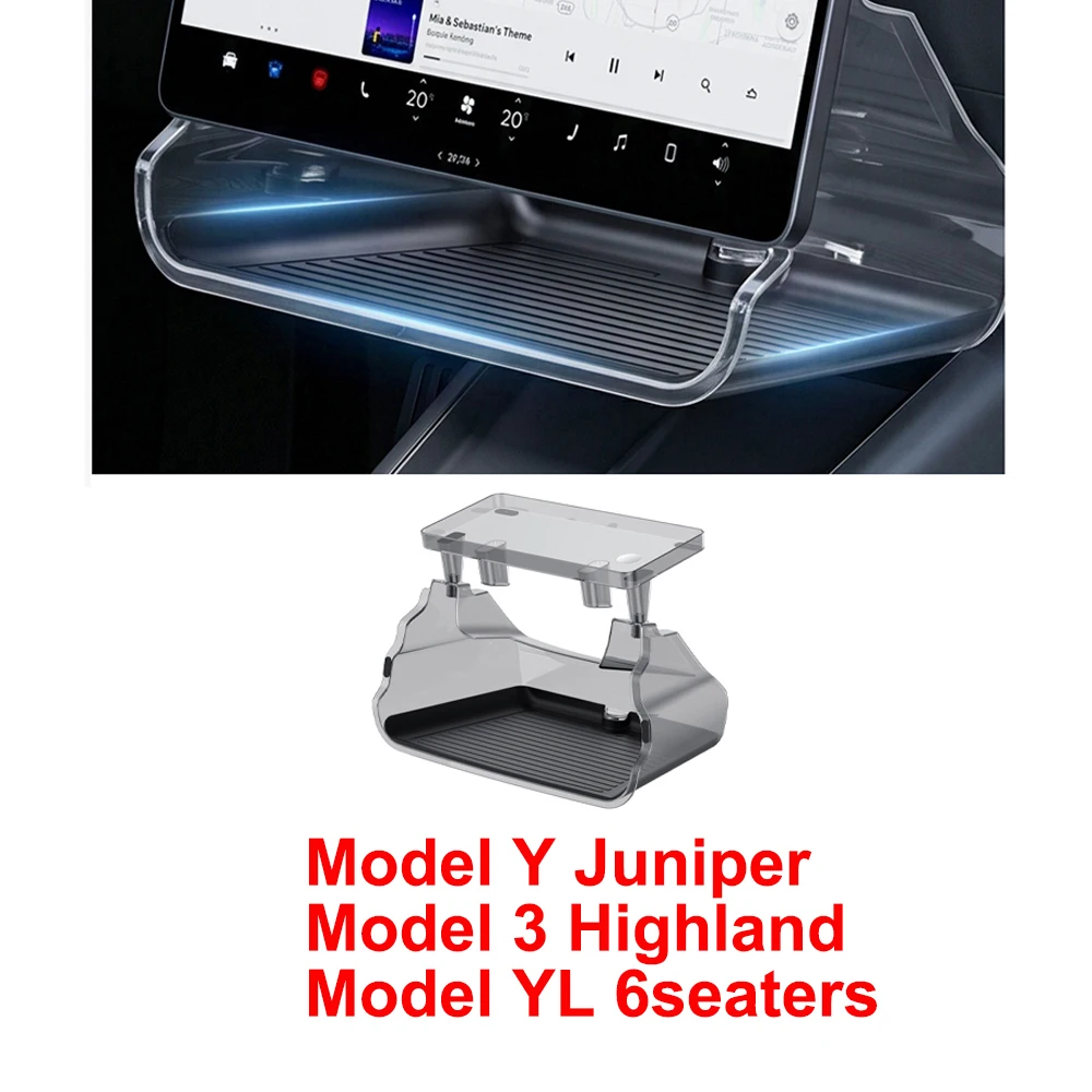 For Tesla Model 3 Y Highland Juniper 2021-2025 Hidden Screen Storage Magnetic Opening And Closing Hidden Large Space Storage Box