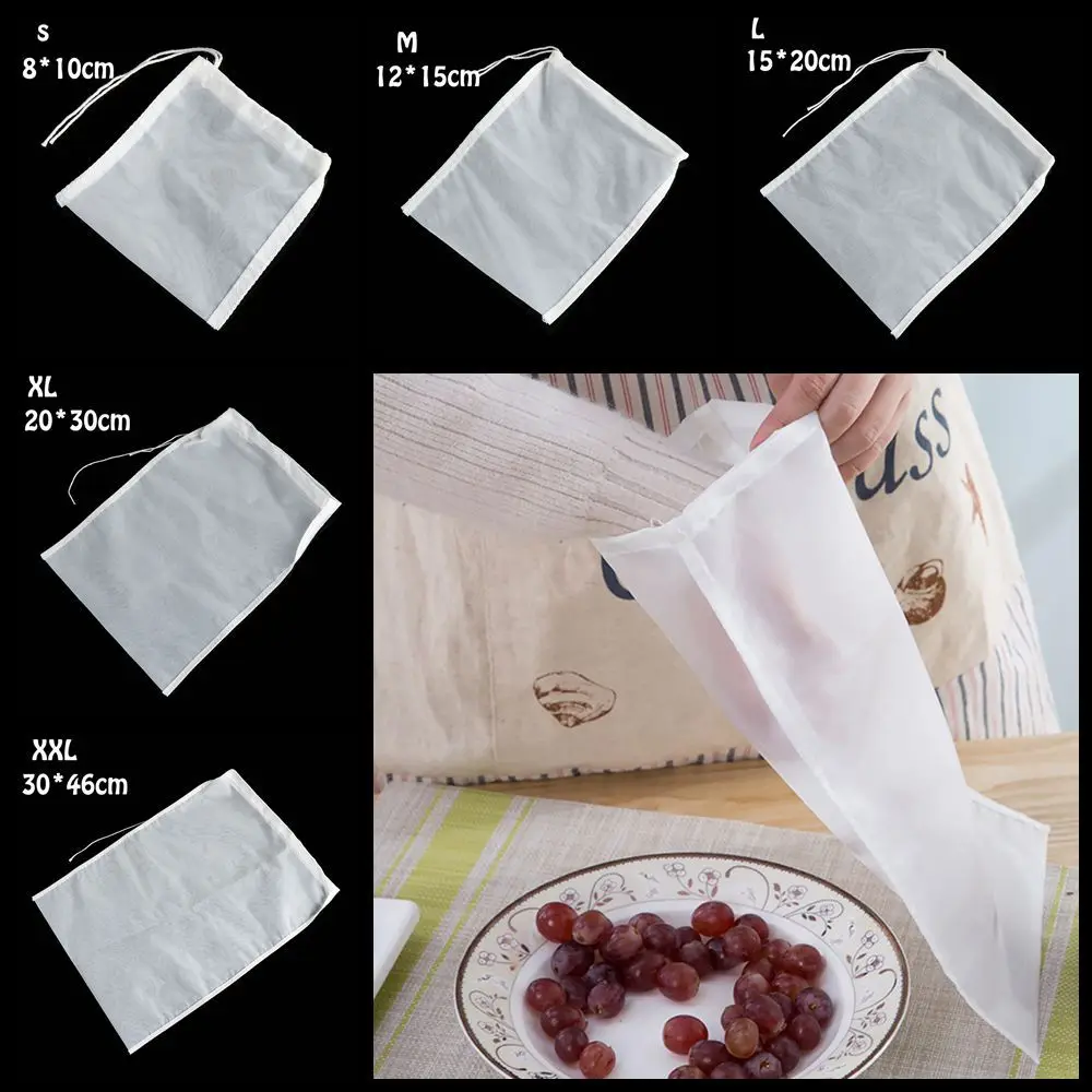 200mesh Commercial Cooking Food Special Wine Strainer Nylon Fine Mesh Nut Milk Bag Coffee Filter Cheese cloth