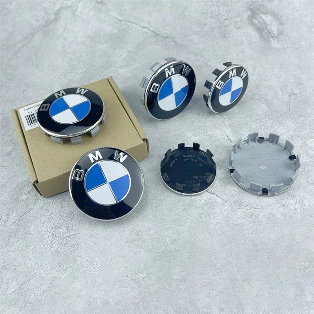 4pcs Blue White 68MM 56MM Car Wheel Center Hup Caps Wheel Cover For BMW E36 E39 E46 E60 E90 E90 F10 F30 G20 G21 G30 G11 F15 X5