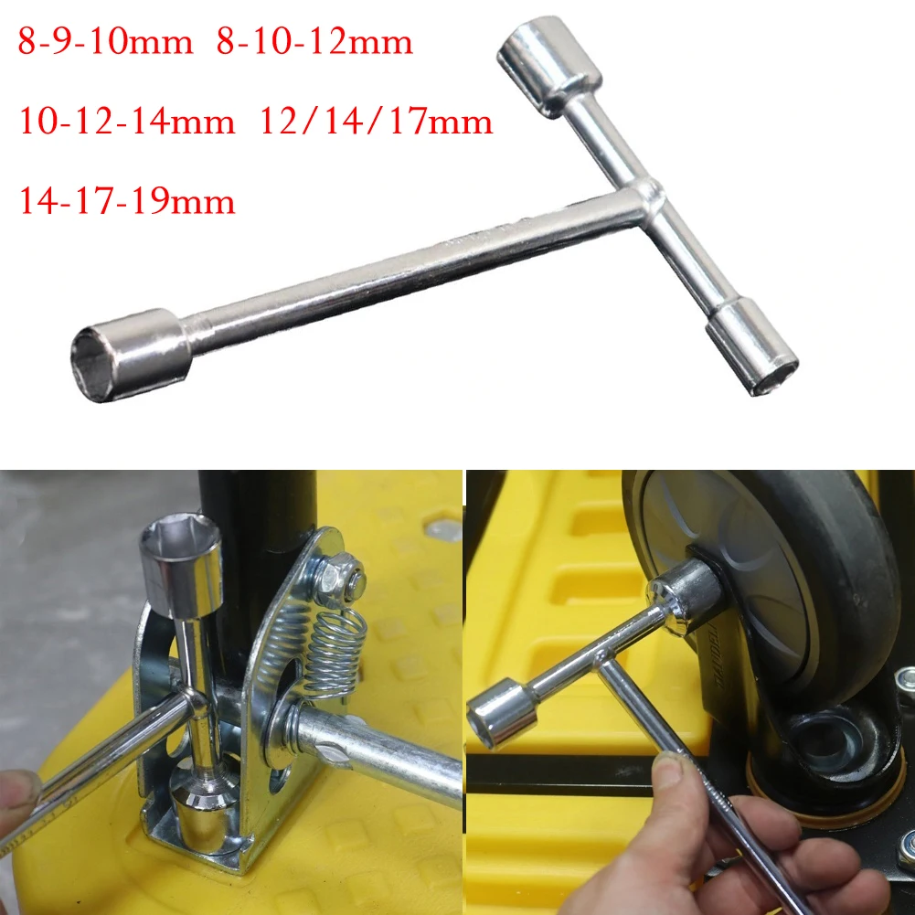 T Handle Bicycles 3 Way Hex Socket Wrench 8mm 9mm 10mm 12mm 14mm 17mm 19mm Socket Spanner For Cycling Repair Wrenches Hand Tools