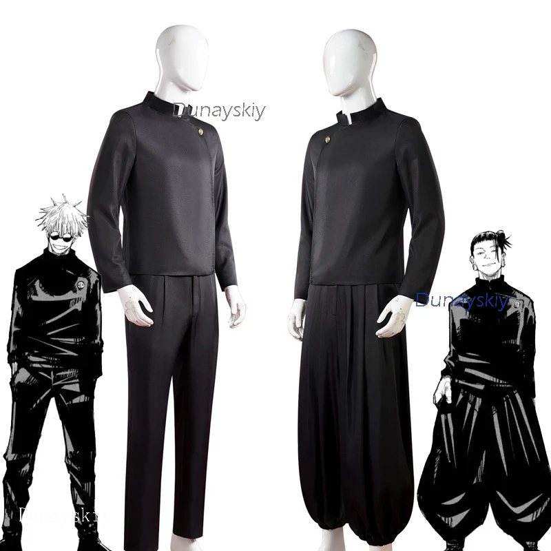 

Anime Movie Satoru JJK Execution Gojo Cosplay Suguru Costume Geto Suit Uniforms Black Pants Top Halloween Clothing Men Adults