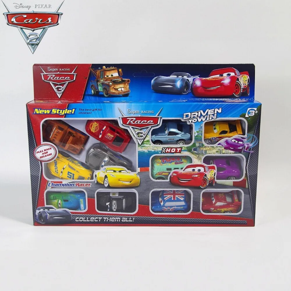 Ensemble de voitures Disney Pixar, figurines Lightning Mcqueen, Jackson Storm Mack, oncle camion, voitures à tirer, modèle poupée, jouet pour enfants, cadeau
