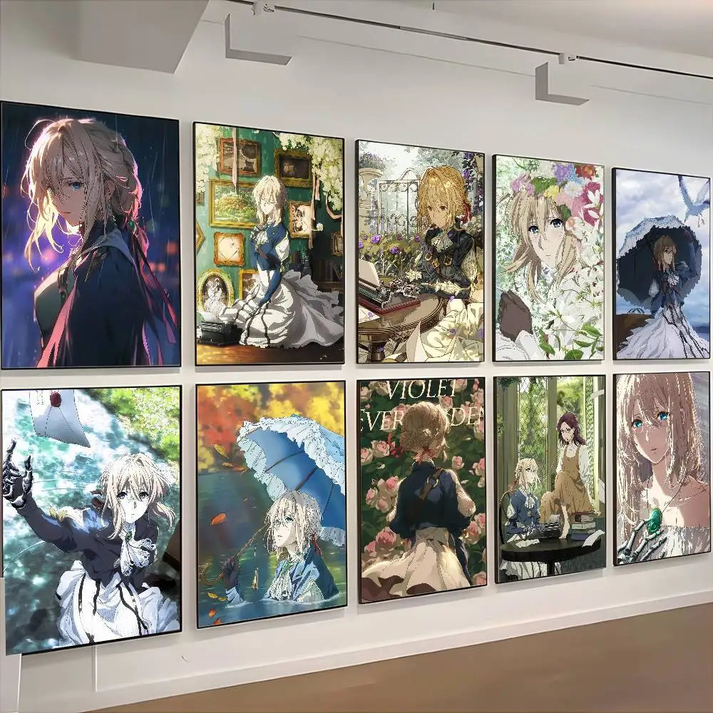 Violet E-Evergarden ANIME Poster HD Art Sticky Wall Wasserdicht Zuhause Wohnzimmer Schlafzimmer Ästhetische Dekoration