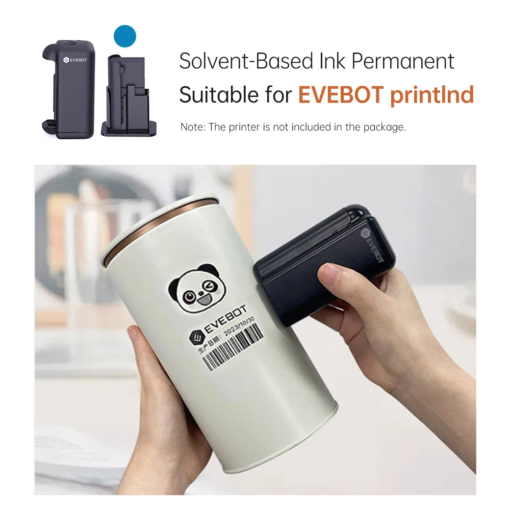 Ink Cartridge for printlnd Ink Replacement Solvent-Based Ink Permanent 20g Capacity Waterproof for Various Surfaces Canvas Wood
