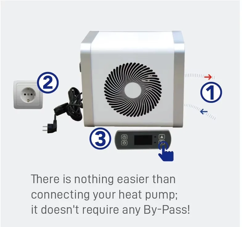 

R32 Mini Swimming Pool Heater Air to Water Electric Air Source Heating Water Heater Heat Pump Bomba De Calor