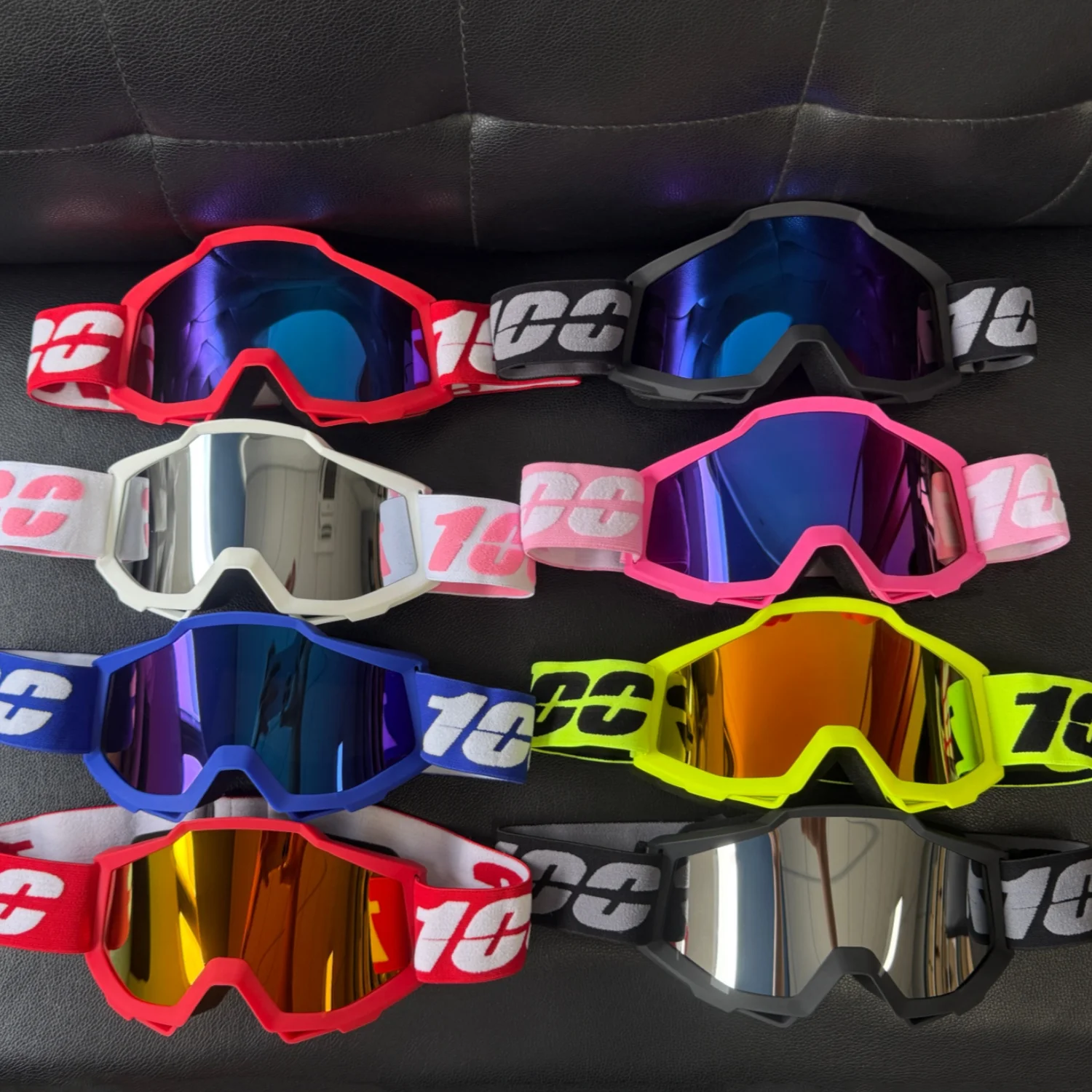 UV400 HD Motorcycle Off-Road Goggles Windproof Sandproof Eyewear Compatible with Helmets for Riding Skiing Outdoor Activities
