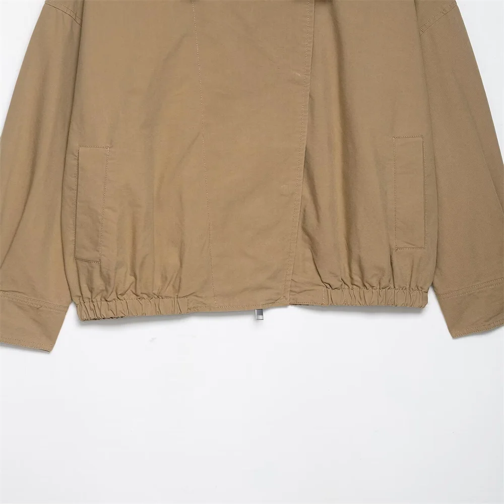 Giacca da pilota con collo in pelliccia sintetica moda autunno nuova donna