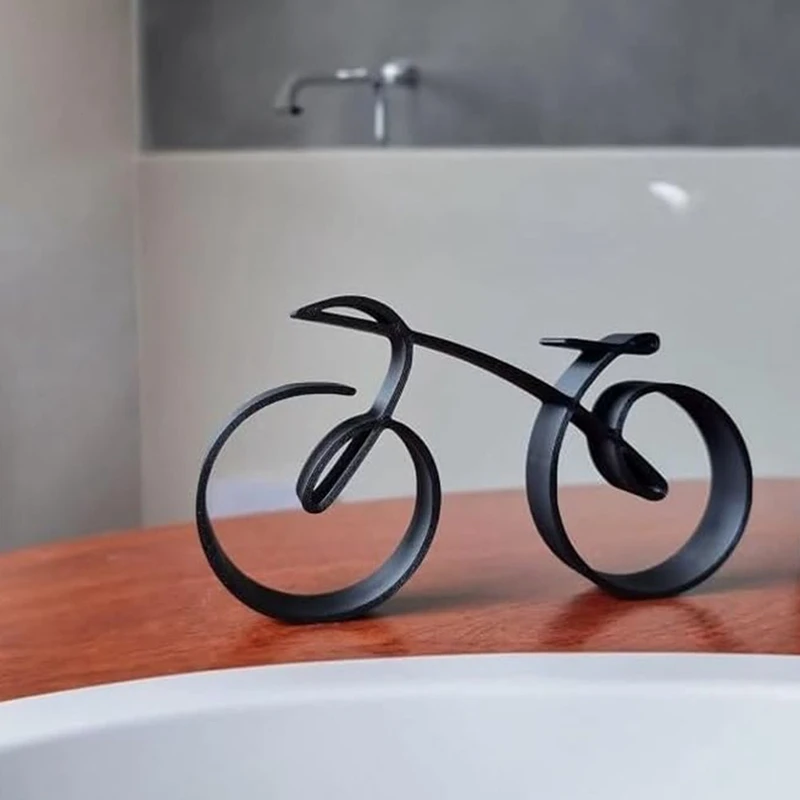 Bicycle Sculpture Wire Framed Style,Black Bicycle Line Art Sculpture,Bike Art Decor,For The Bicycle Lover For Women Easy Install