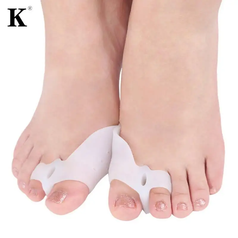 2Pcs Silicone Foot Care Tool Bunion Toes Corrector Orthotics Hallux Valgus Straightener Separator Ease Pain