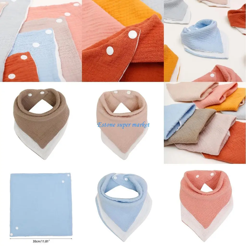 

090B Baby Feeding Drool Bib Saliva Towel for Triangle Scarf Bandana Soft Burp Cloth G