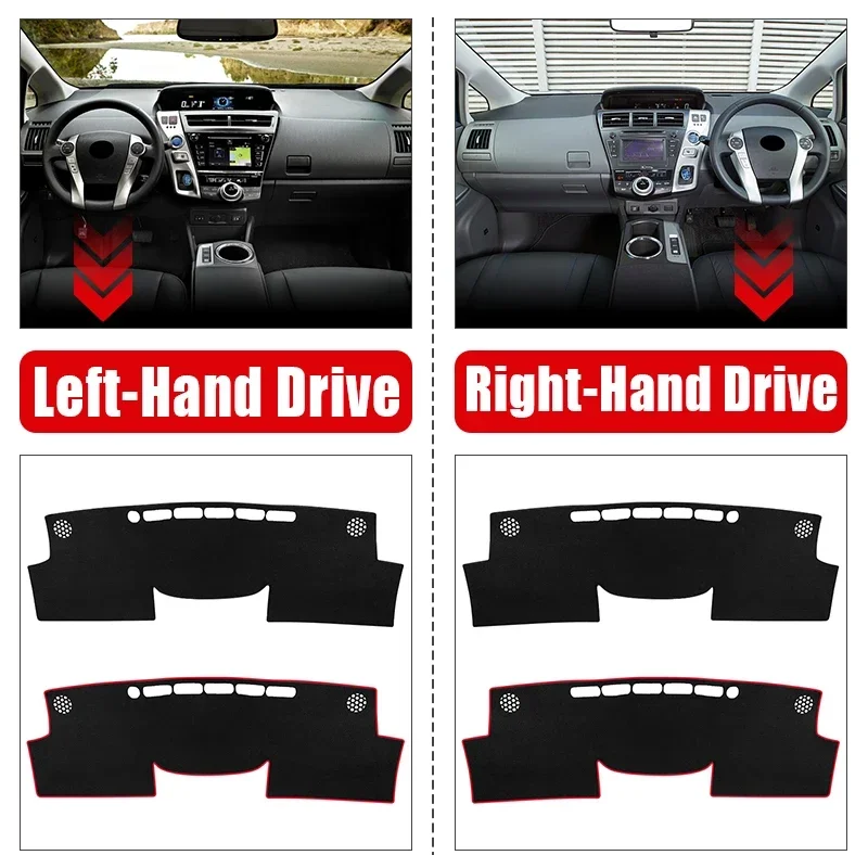 

For Toyota Prius V Alpha Daihatsu Mebius 2012~2017 2018 2019 ZVW40 Car Console Dashboard Sunshade Anti-UV Carpet Mat Accessories