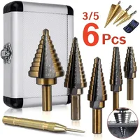 Opener Center 3/5/6 Bit Core Pcs Hole Milling Drill Punch Set Saw Step Titanium For Bit Metal Woodworking Automatic Cutter Drill