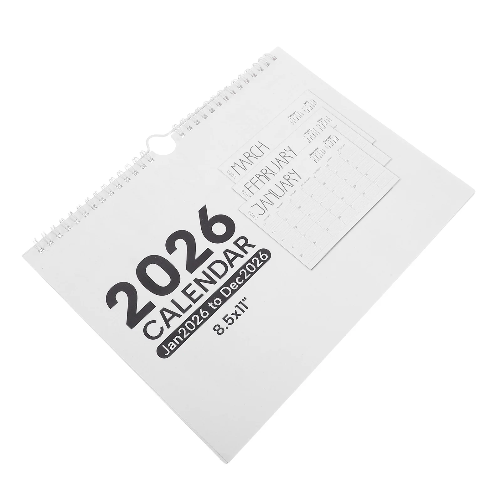 

2026 Wall Calendar Monthly Planner Twin Wire Binding Thick Paper Vertical Hanging Yearly Planner Office Home Holidays