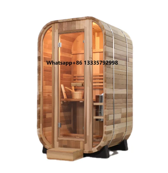 

High End 1-2 Person Sauna Outdoor Wooden Cabin Dry Wet Traditional Cedar Sauna for Sale
