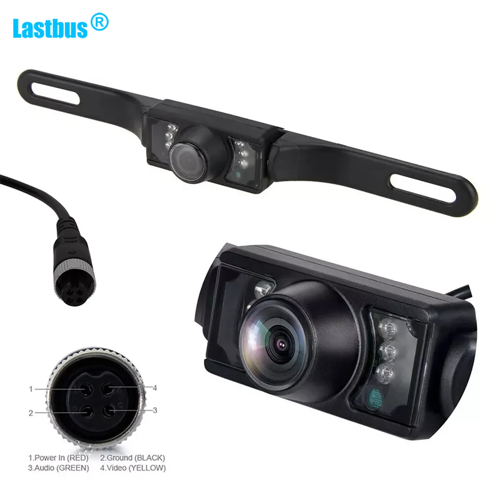 

Lastbus 4 PIN Car Backup Rear View Reversing Camera Night Vision 12-24v 120° Waterproof IP67 For Caravan Car SUV Bus Truck