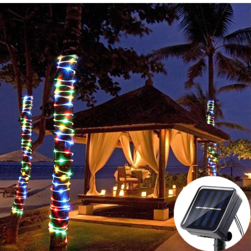 

Уличная солнечная гирлянда-нить LED для сада, двора, свадьбы, украшения на Рамадан, 2026, солнечная лампа