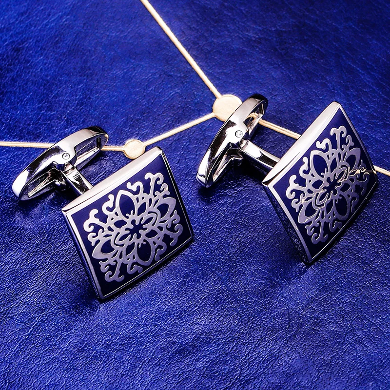KFLK Fashion Shirt Blue Cufflink for Mens Brand Cuff links Button Quality Luxury Wedding Groom Male Guests