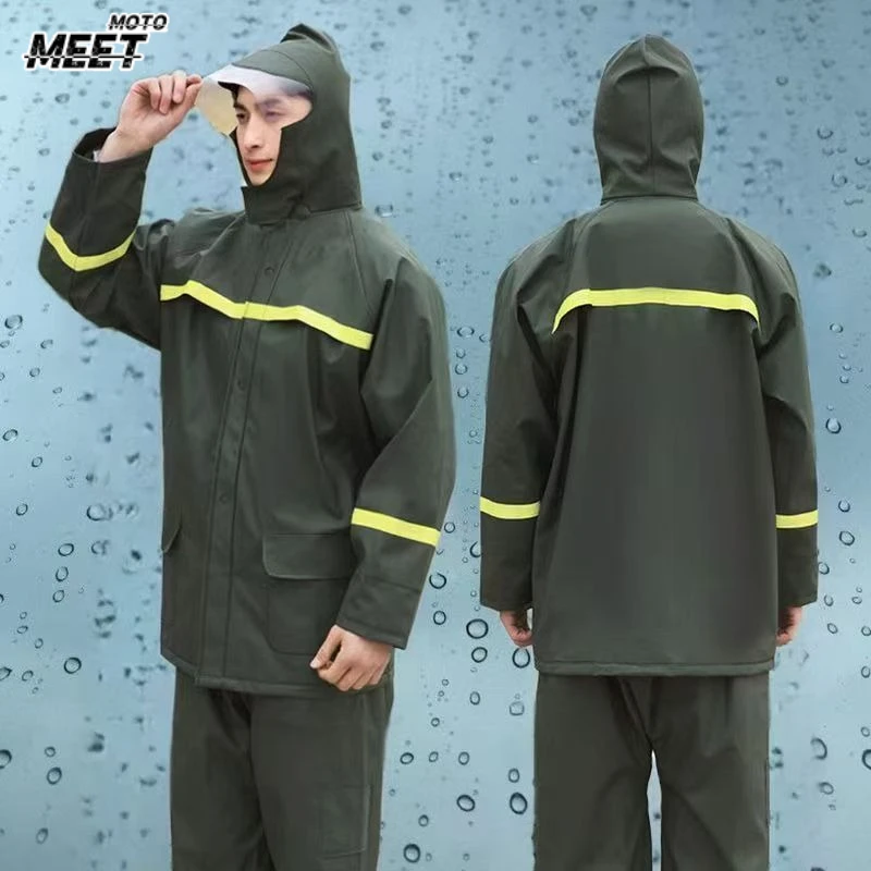 

Riding Raincoat and Rain Pants Suit, Split Cycling, Camping and Fishing, Mountaineering Full Body Rainstorm Proof Poncho