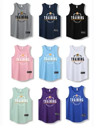 Camisetas de baloncesto para jóvenes, uniformes personalizados, camisetas sueltas de entrenamiento para correr, camisetas sin mangas, 2024