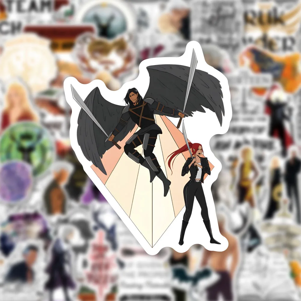 50pcs Novels Throne of Glass Stickers for DIY Notebook Stationery Guitar Skateboard Phone Water Cup Luggage Waterproof Sticker