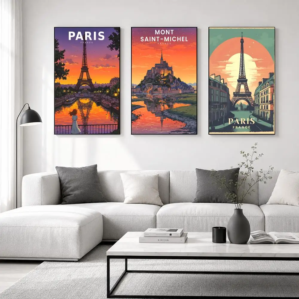 Landmark Eiffel Tower Poster High-quality wall art posters, suitable for home offices, bedrooms, and living rooms.