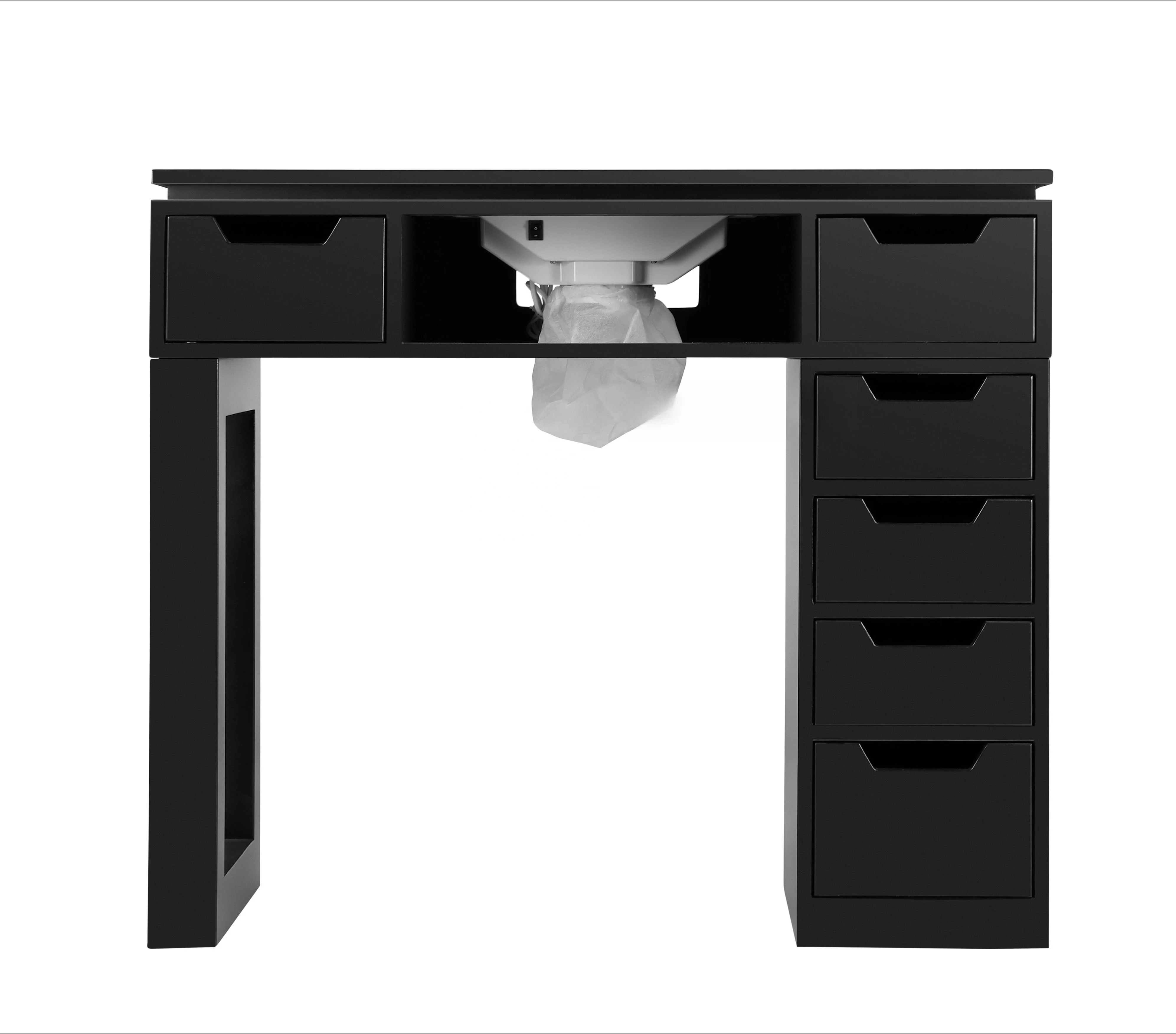 Black Manicure Desk with Vacuum Cleaner Perfect Manicure Table Design Hot Nail  Table Station for Nail Massage