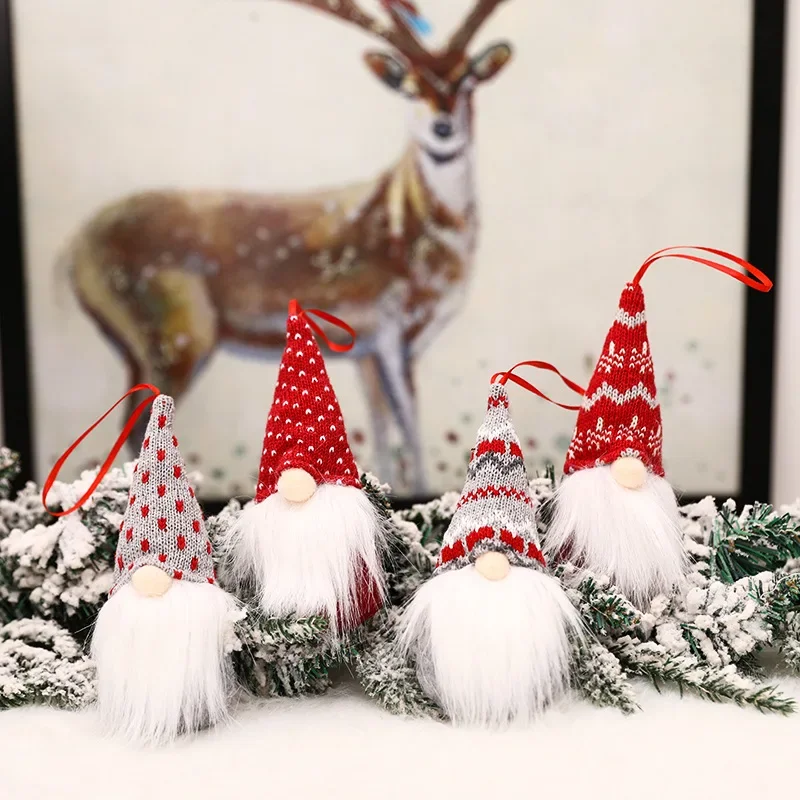 3/4 Stück Weihnachtszwerg Elf Puppe Anhänger Weihnachtsbaum Ornament Home Decor Frohe Weihnachten Navidad Natal Neujahr 2025, Partyzubehör