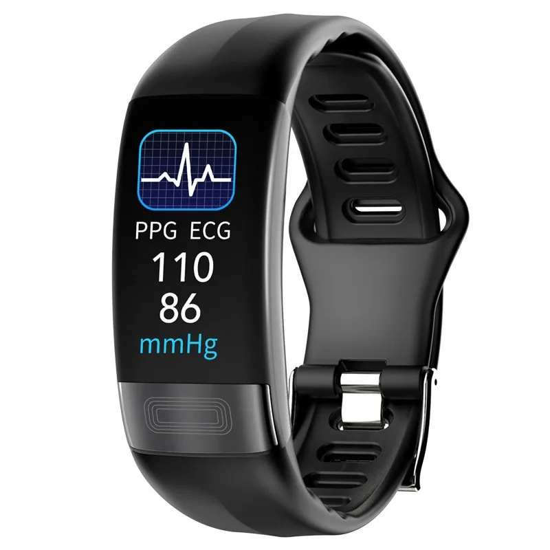 Sport Bracelet Healthy Watch ECG Heart Rate Blood Oxygen Body Temperature Calorie IP67 Waterproof P11 Plus Smart Vibration Alert